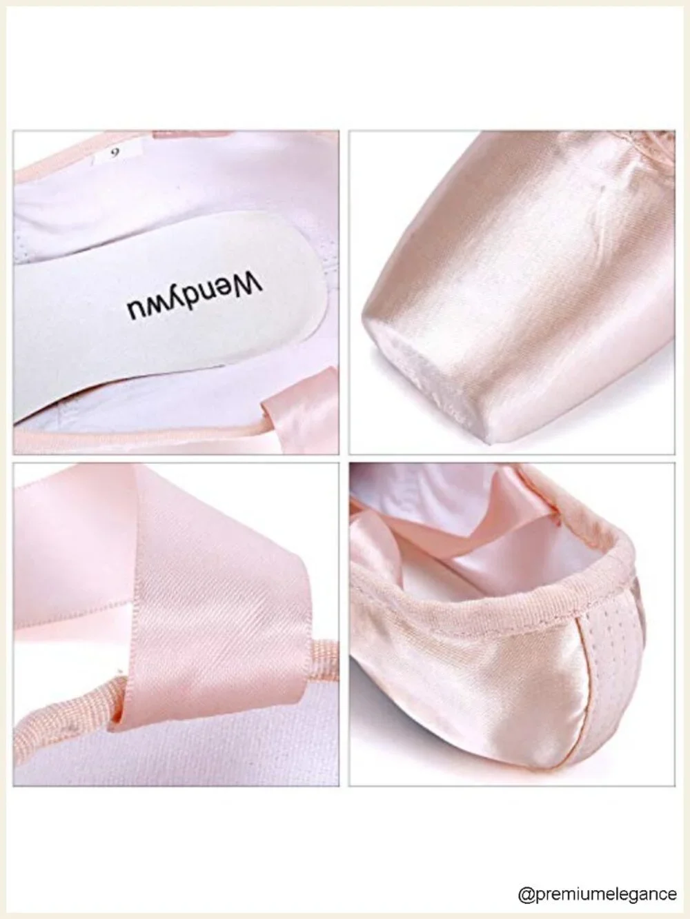 Professional Ballet Pointe Shoes with Toe Pads PU Soled for Dance